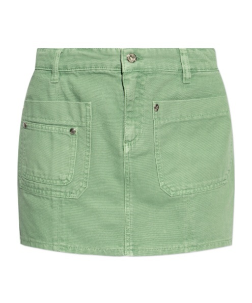 Blumarine Green Five-pocket Miniskirt In Green
