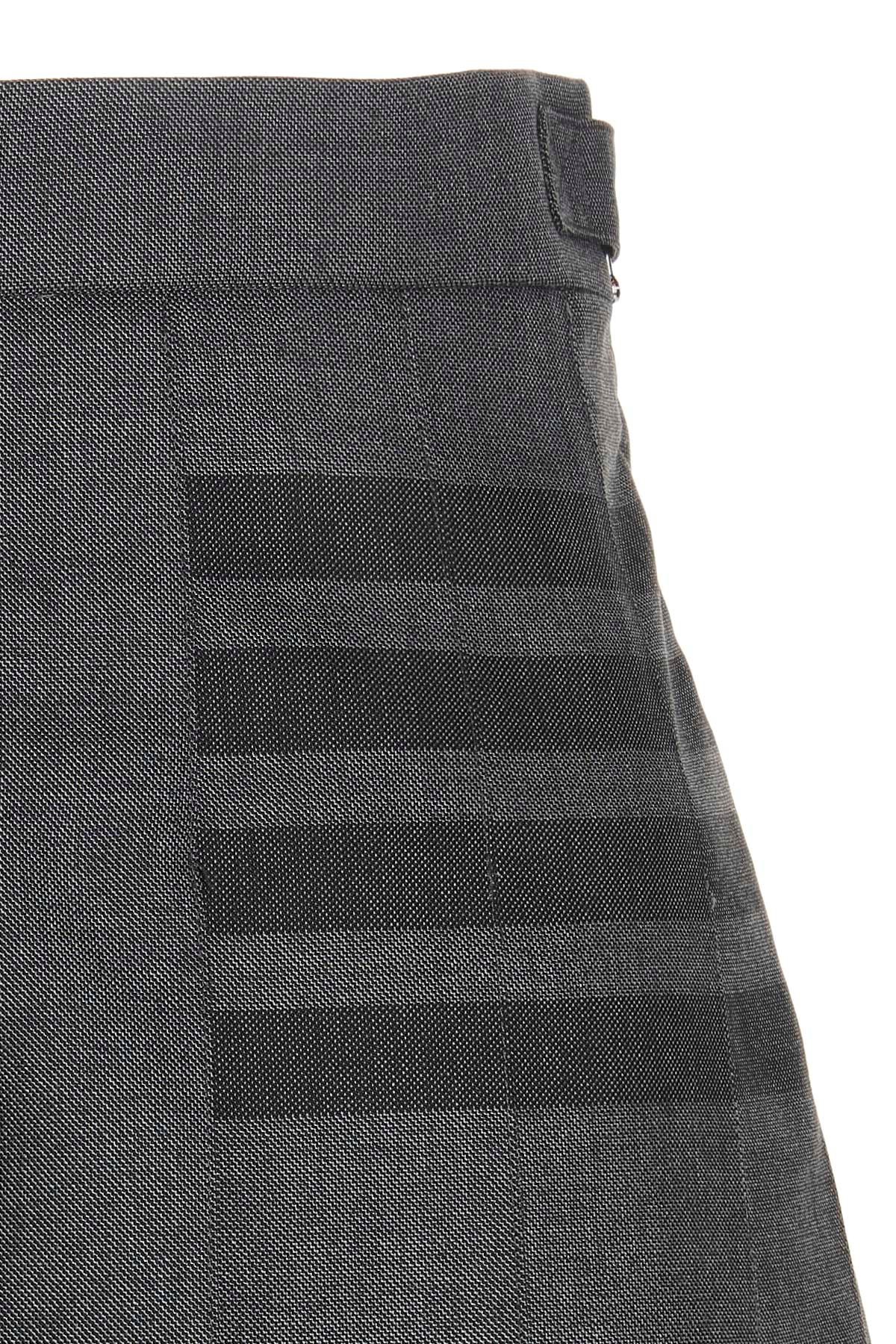 Thom Browne 4-bar Pleated Mini Skirt In Black
