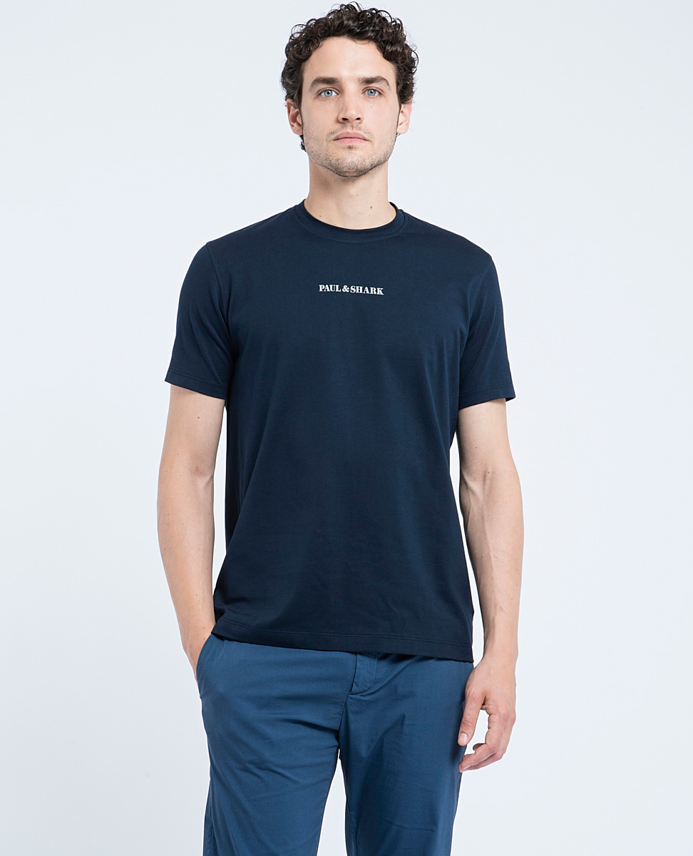 Shop Paul & Shark Logo Pattern T-shirt In Black
