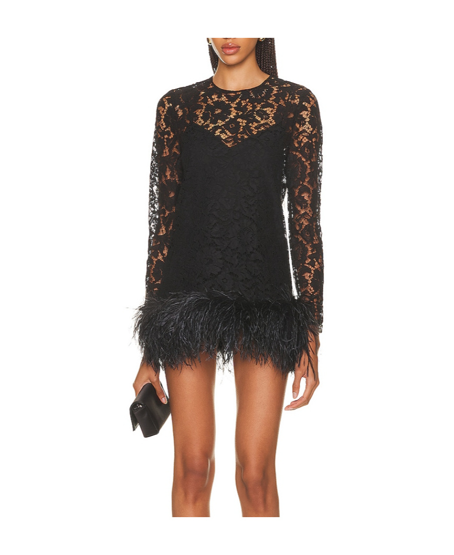 Valentino Logo Lace Blouse In Black