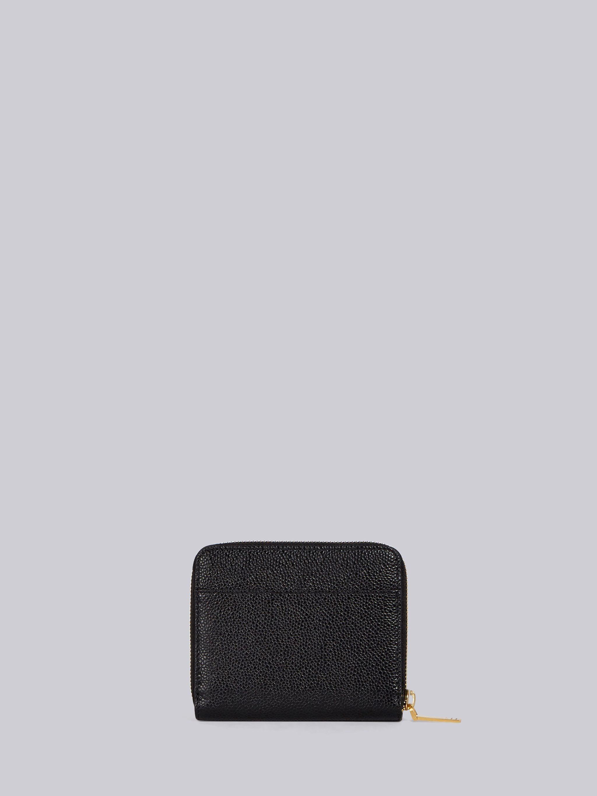 Thom Browne Logo Embossed Zipped Wallet In Black