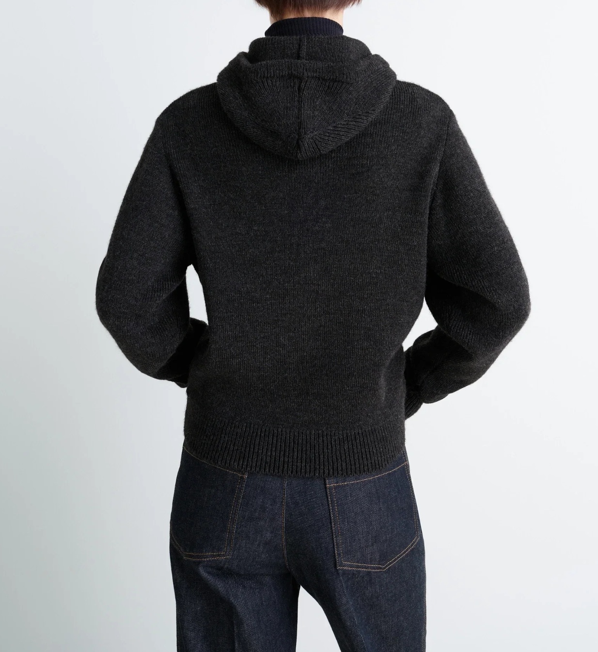 Lemaire Wool Hooded Sweatshirt In Brown
