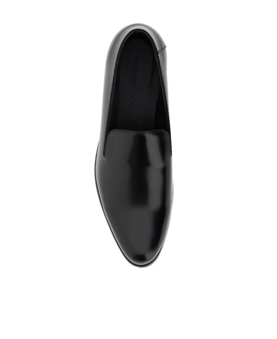 Shop Alexander Mcqueen Mirrored-heel Counter Loafers In Black