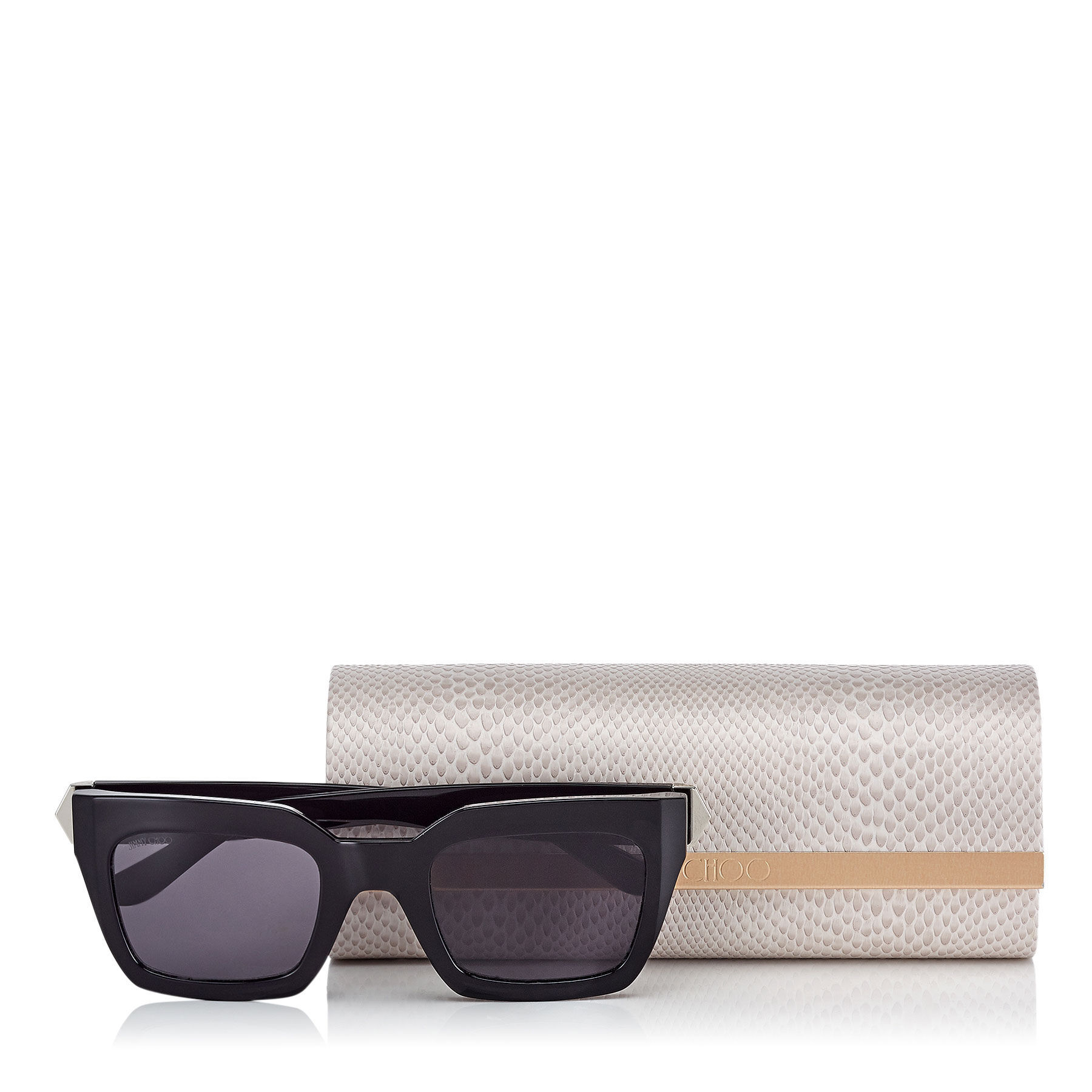 JIMMY CHOO BLACK LOGO SUNGLASSES 