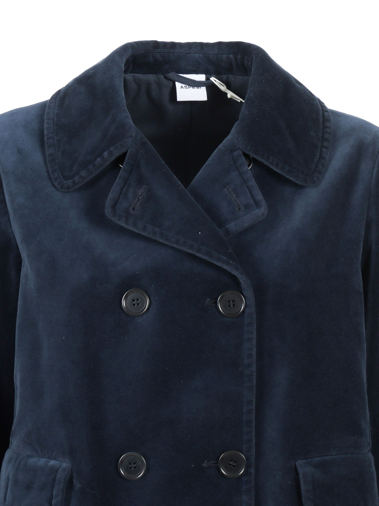 Aspesi Double-breasted Casual Jacket In Blue