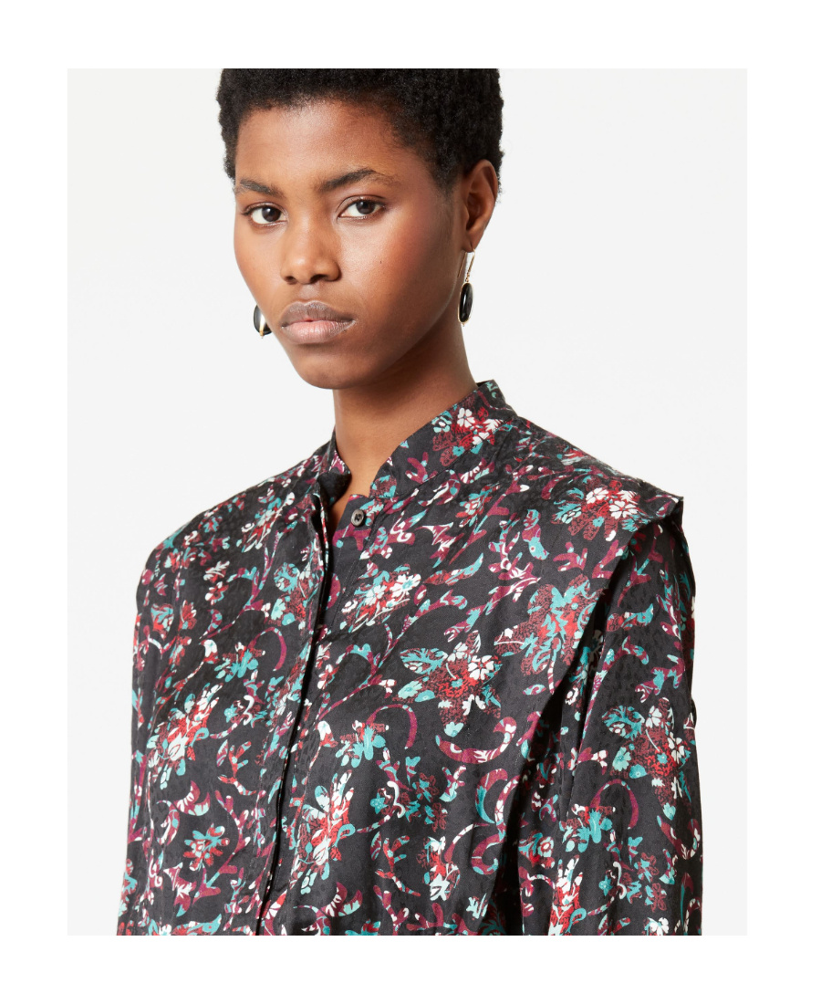 Shop Isabel Marant Étoile Okeleya Floral-print Midi Dress In Black
