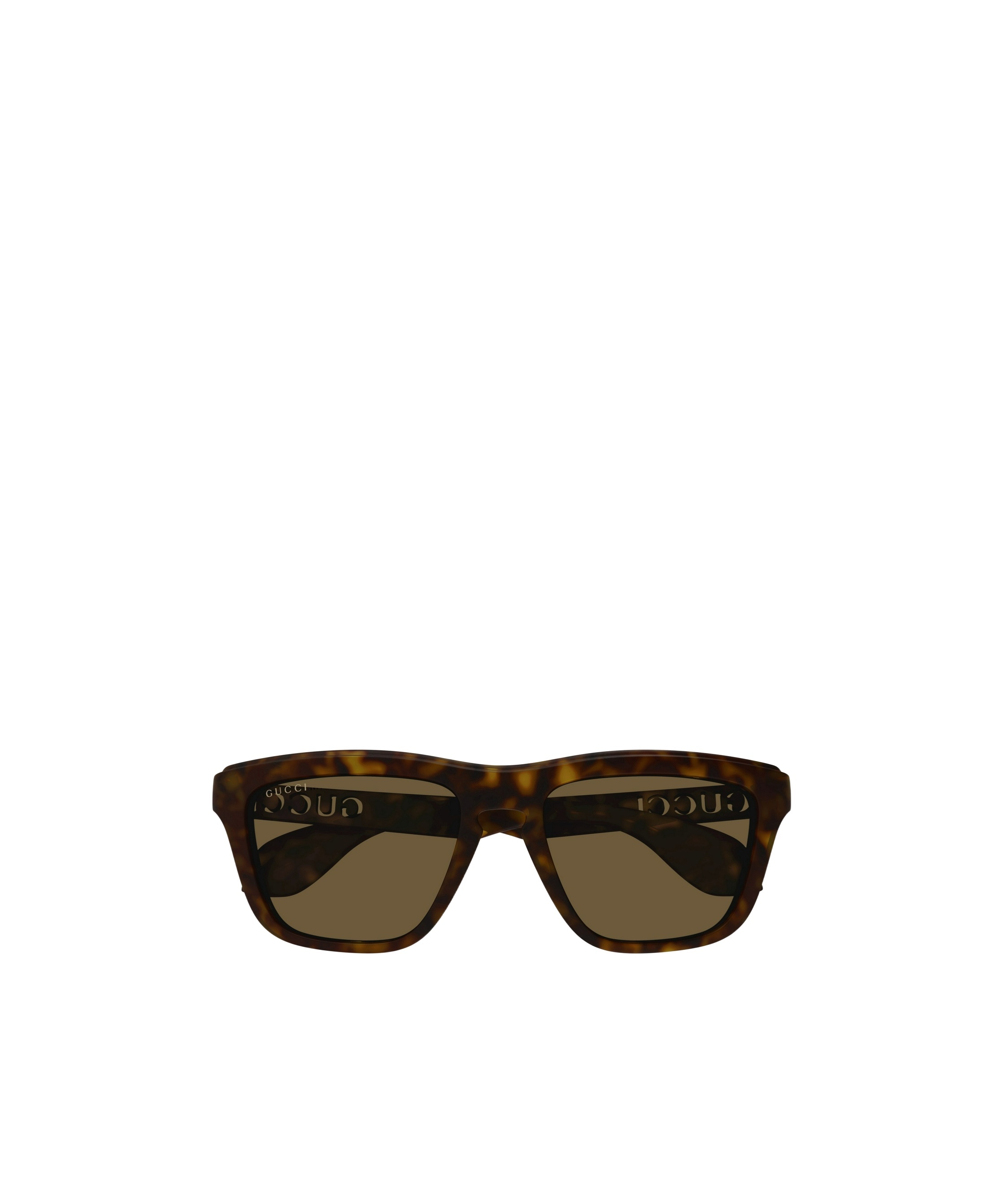 Gucci Cut-out Logo Rectangle-frame Sunglasses In Black