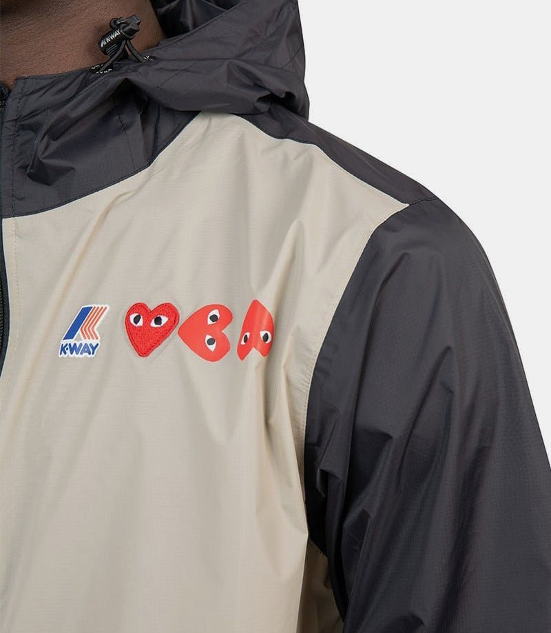 Comme Des Garçons Play Hooded Casual Jacket In Gray