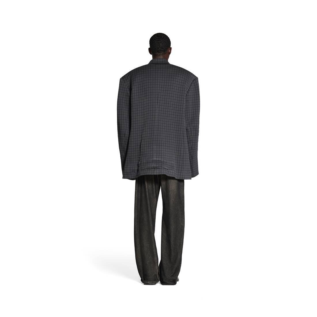Balenciaga Houndstooth Single-breasted Blazer In Gray