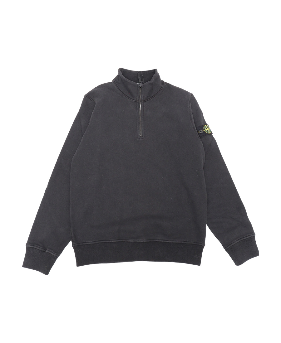 Stone Island Compass-motif Cotton Sweatshirt In Black