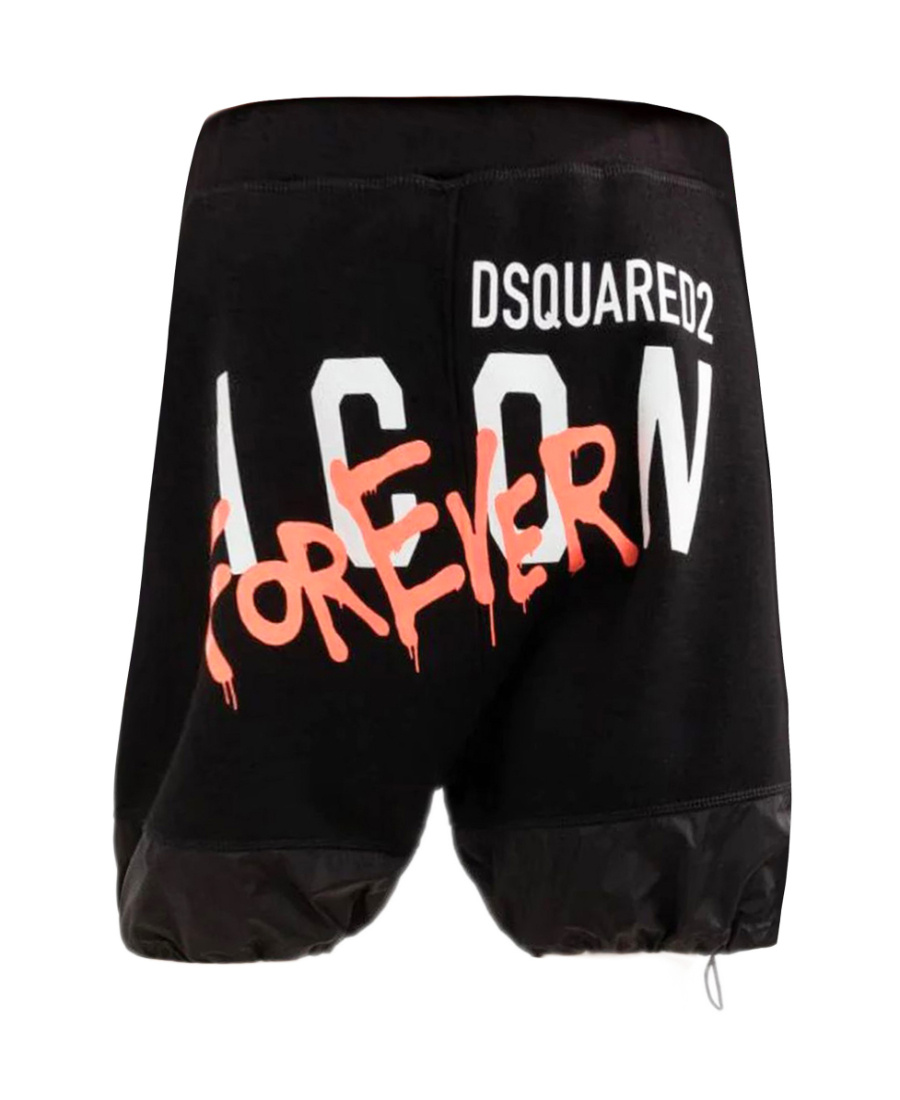 Dsquared2 Logo-print Drawstring-hem Shorts In Black