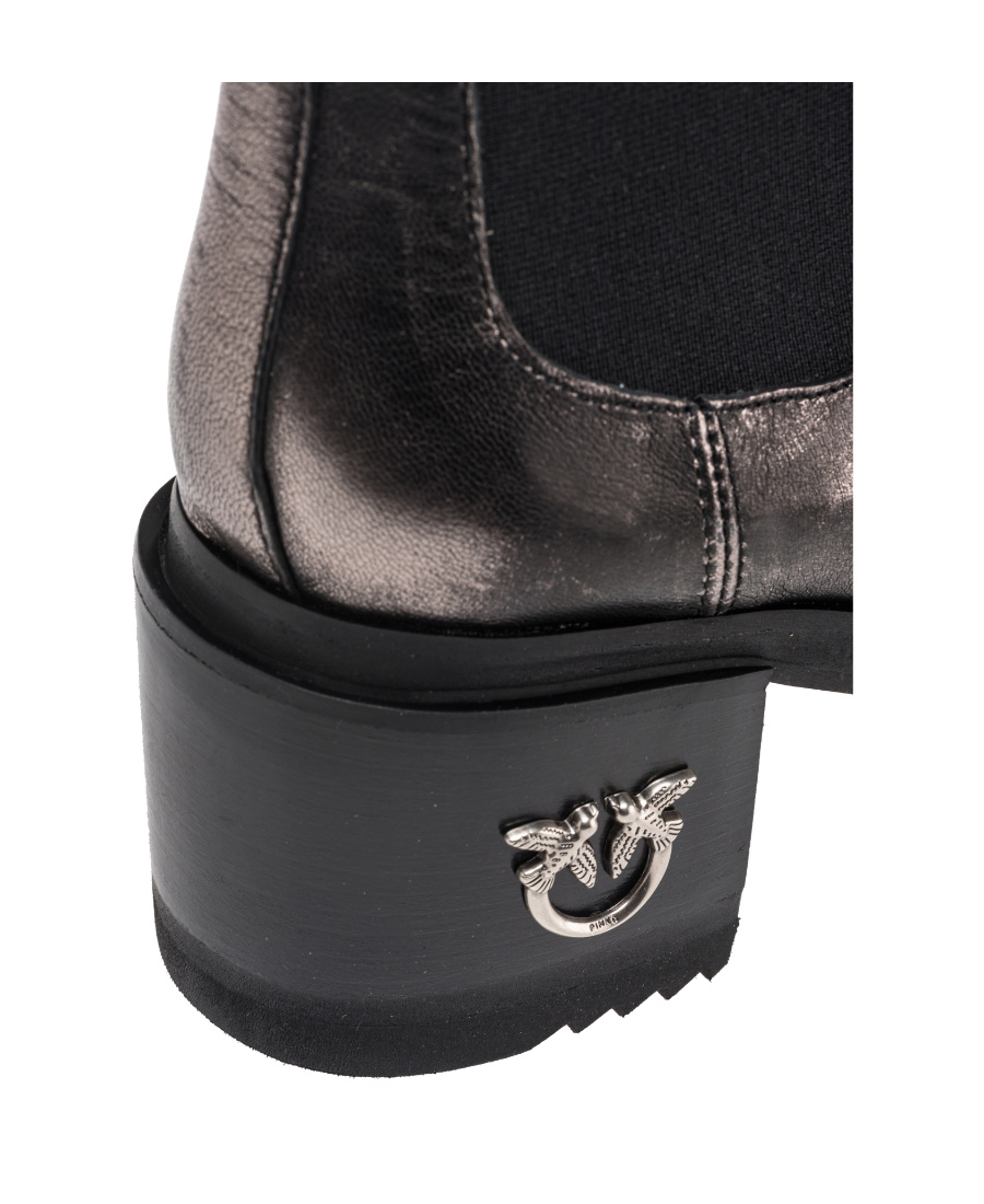 Pinko Woman Ankle Boots Lead Size 7 Calfskin In Black
