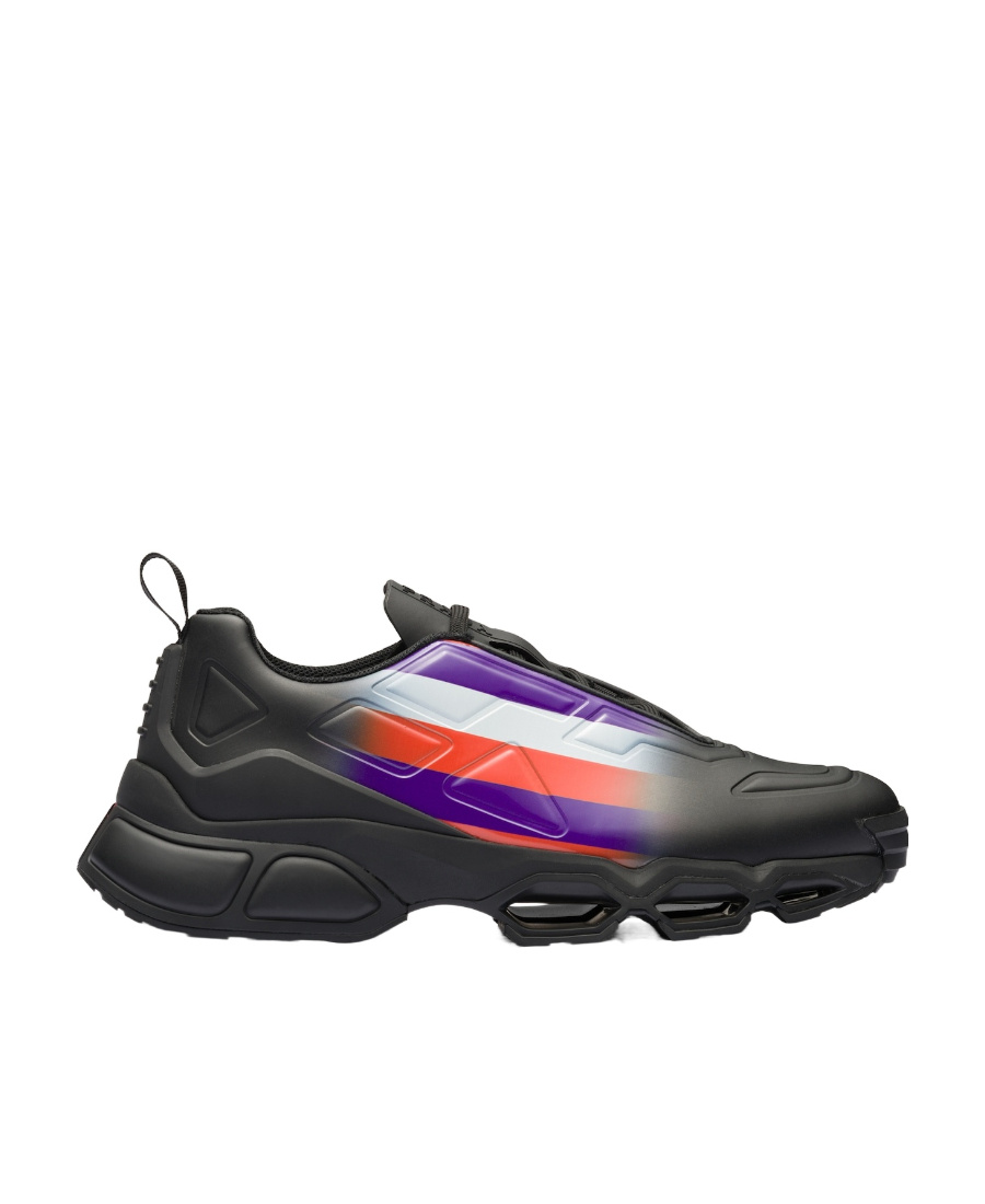 Prada Bold Design Rubber Cross Sneakers In Black
