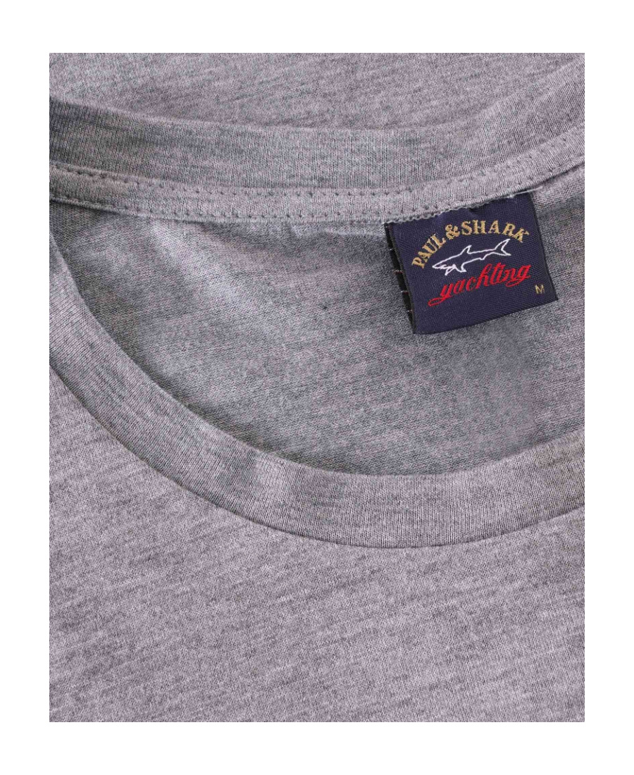 Paul & Shark Logo-patch Cotton T-shirt In Gray