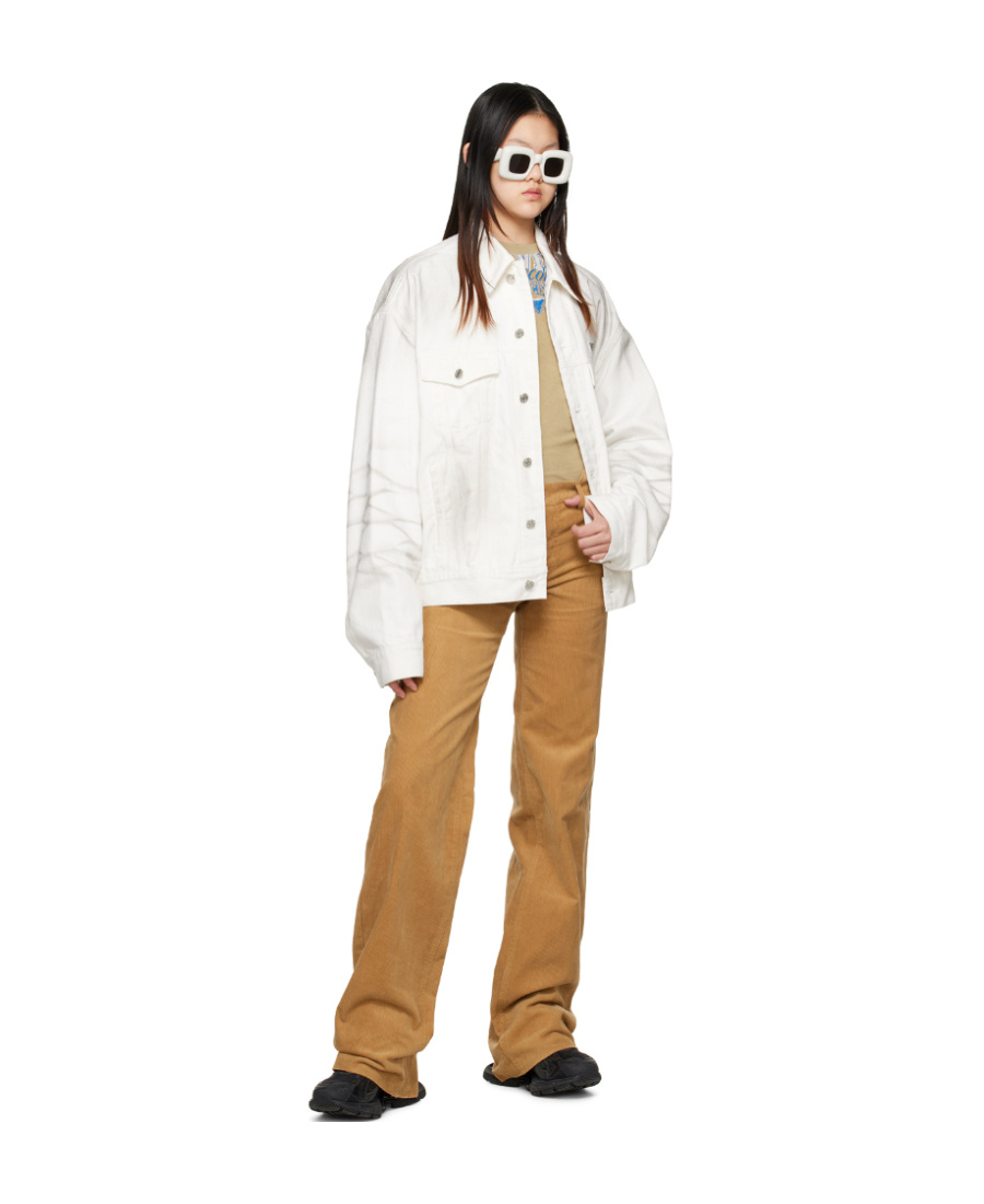 We11 Done Logo Casual Pants In Brown