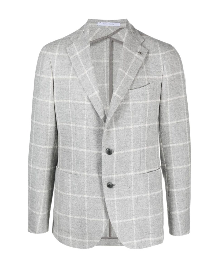 Tagliatore Long Sleeved Suit Jacket In Gray
