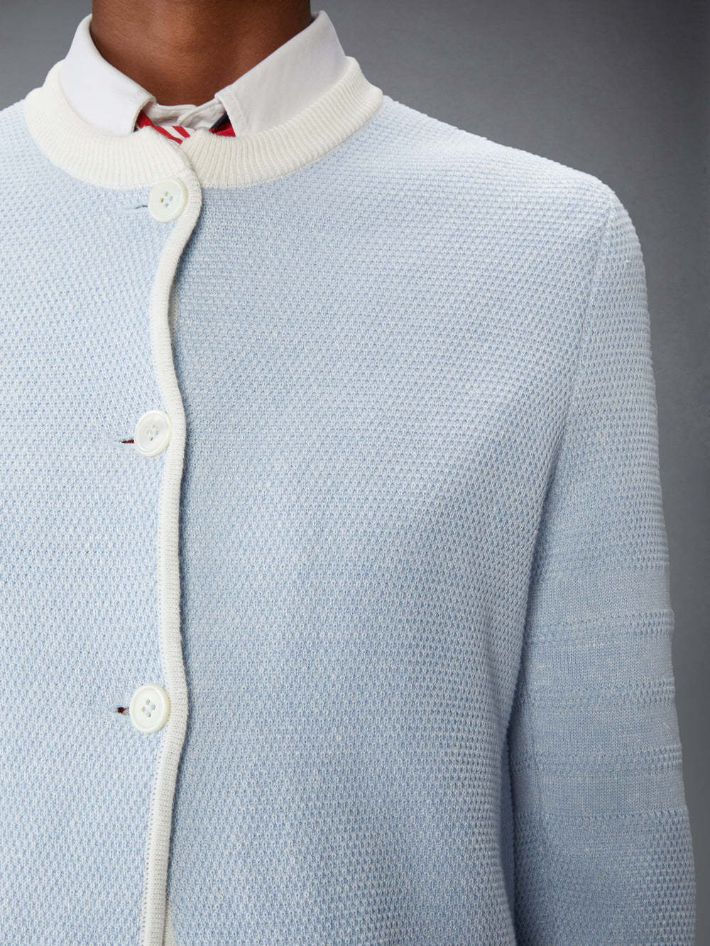 Thom Browne Honeycomb-knit Jacket In Blue