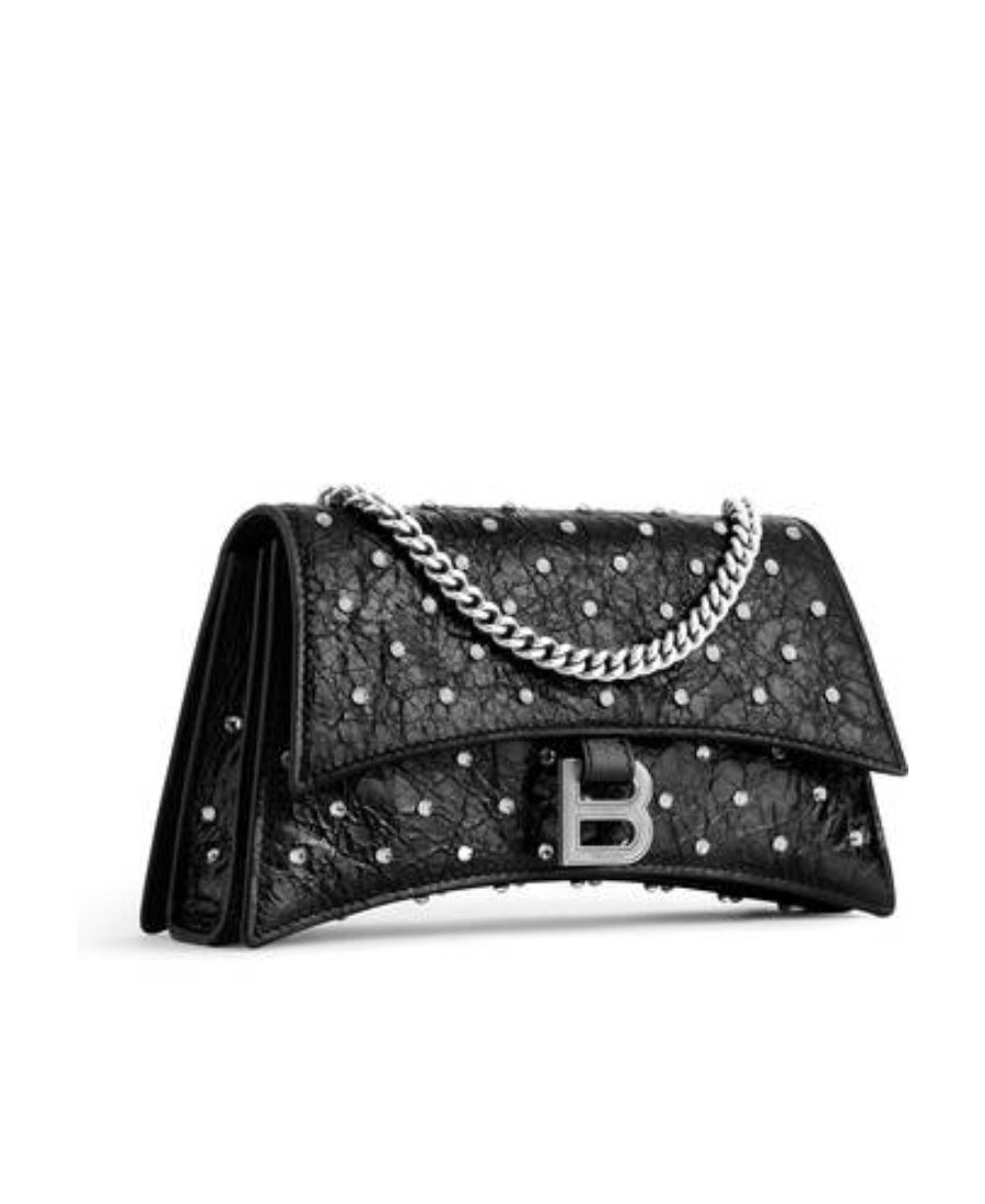 Balenciaga Small Crush Shoulder Bag In Black