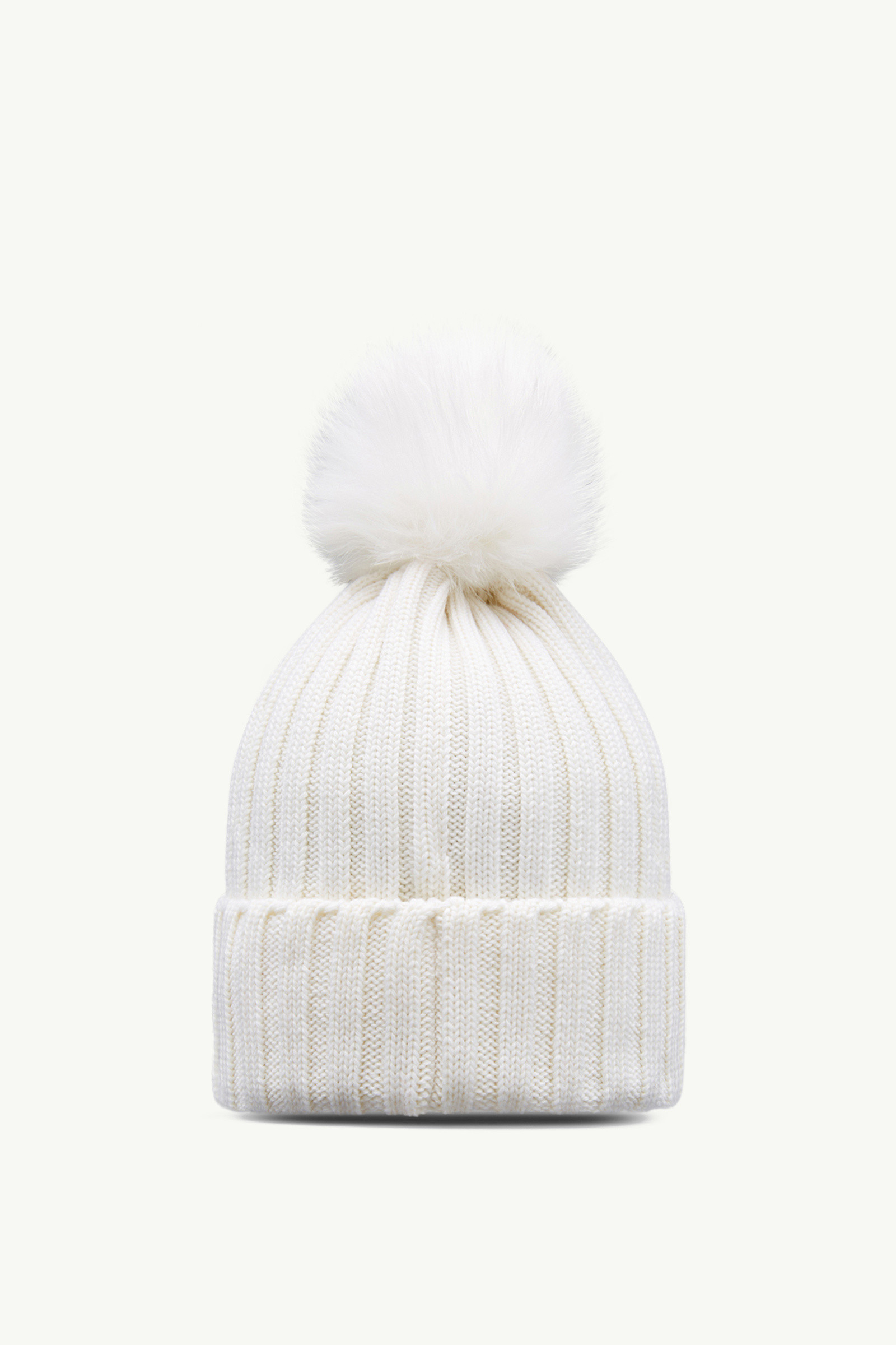 Moncler White Pom-pom Beanie In White