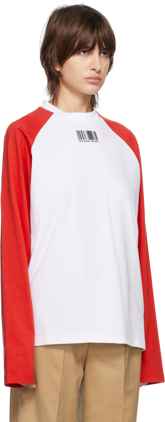 Shop Vtmnts Colour-block Cotton Jumper In White