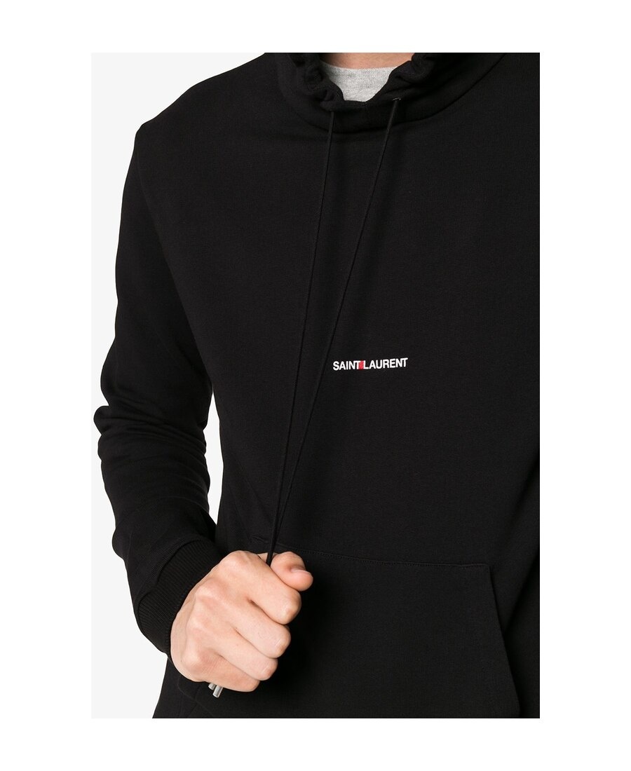 Saint Laurent Hot Multi-star Logo Hooded Sweater In Black