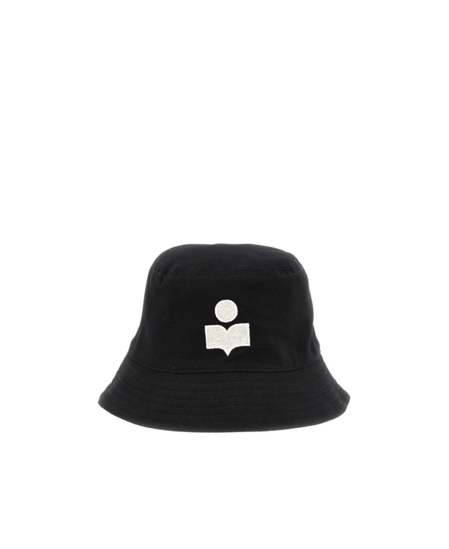 Isabel Marant Logo Embroidered Narrow Brim Bucket Hat In Black