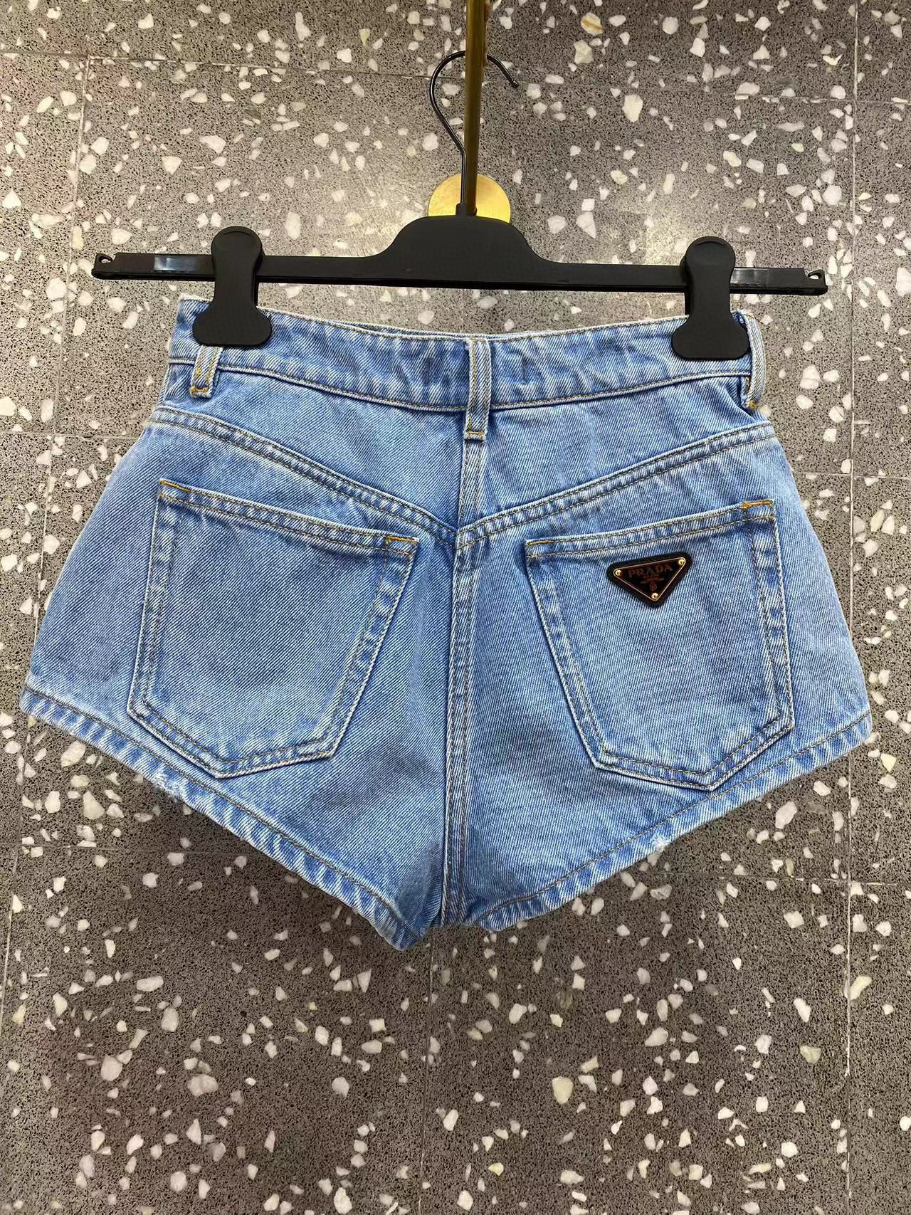 Prada Women Shorts Mini Denim In Blue
