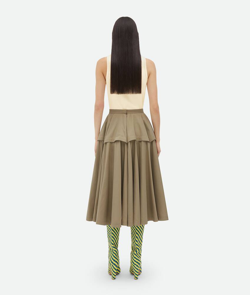 Bottega Veneta Pleated Midi Skirt In Nude