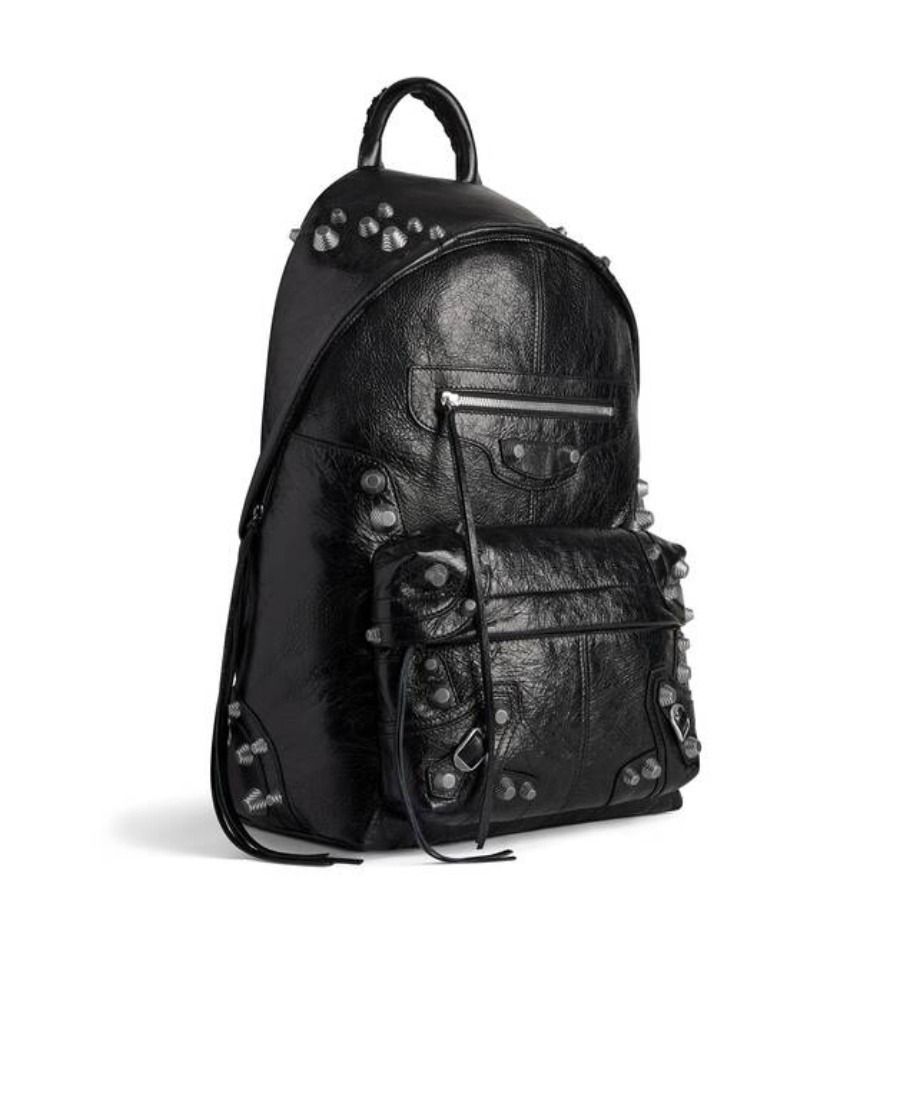 Balenciaga Le Cagole Studded Backpack In Black