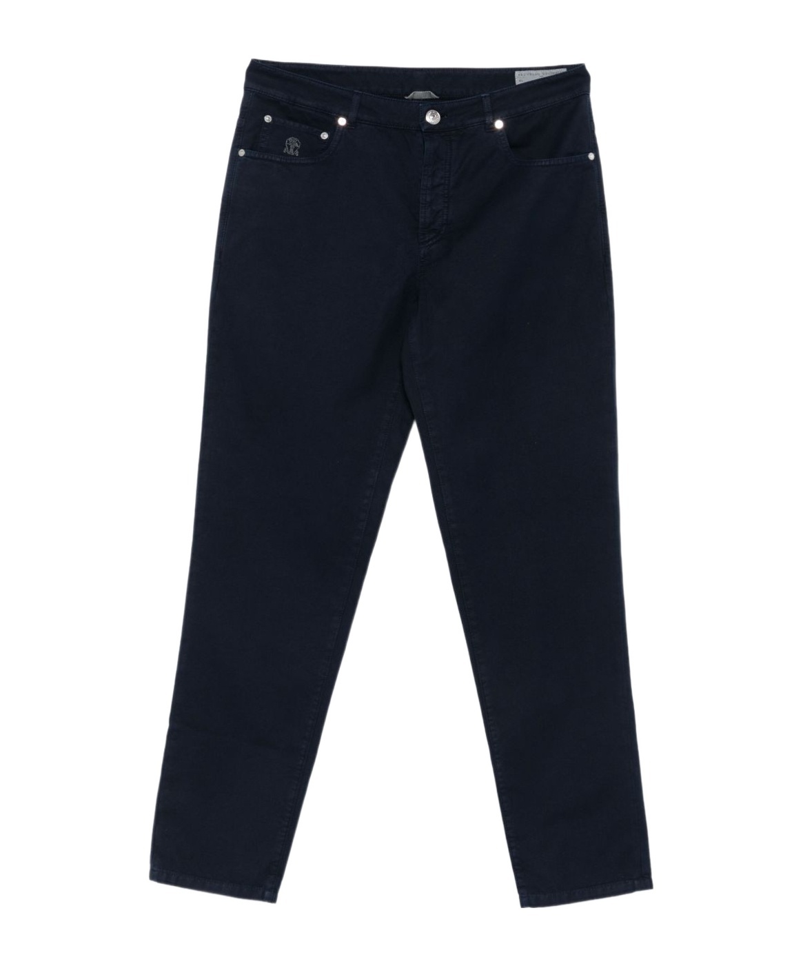 Brunello Cucinelli Italian Fit Trousers In Navy Blue Cotton Corduroy In Blue