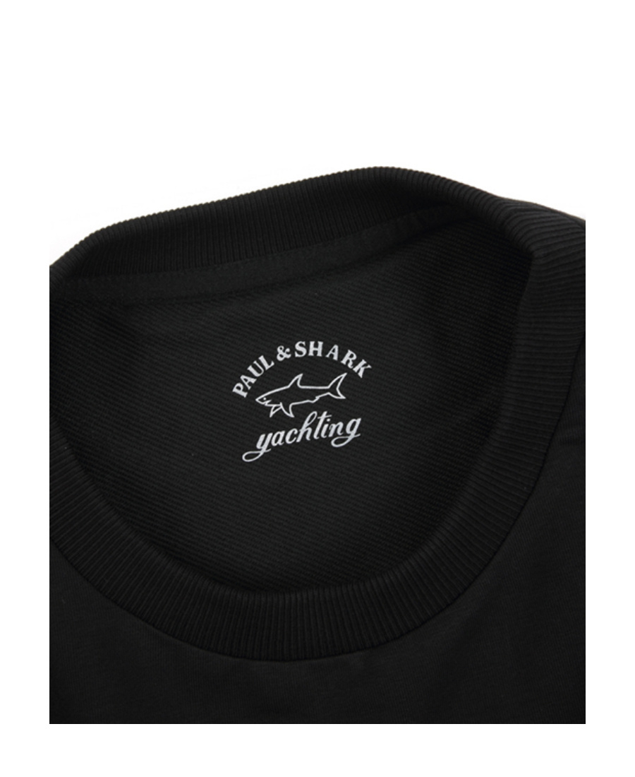 Shop Paul & Shark Round-necked Logo Sweater In Black
