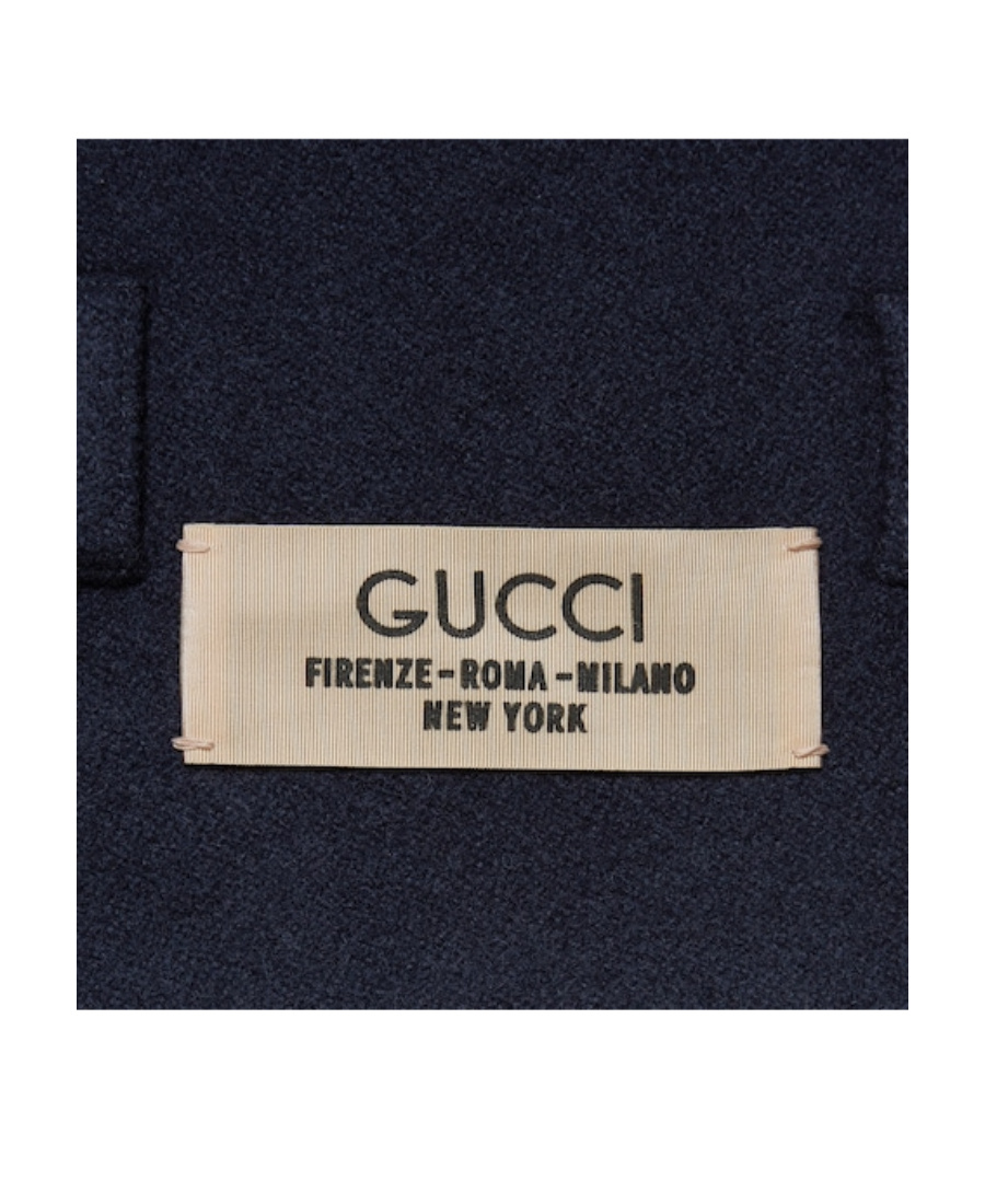 Gucci Double-breasted Wool Coat In Blue