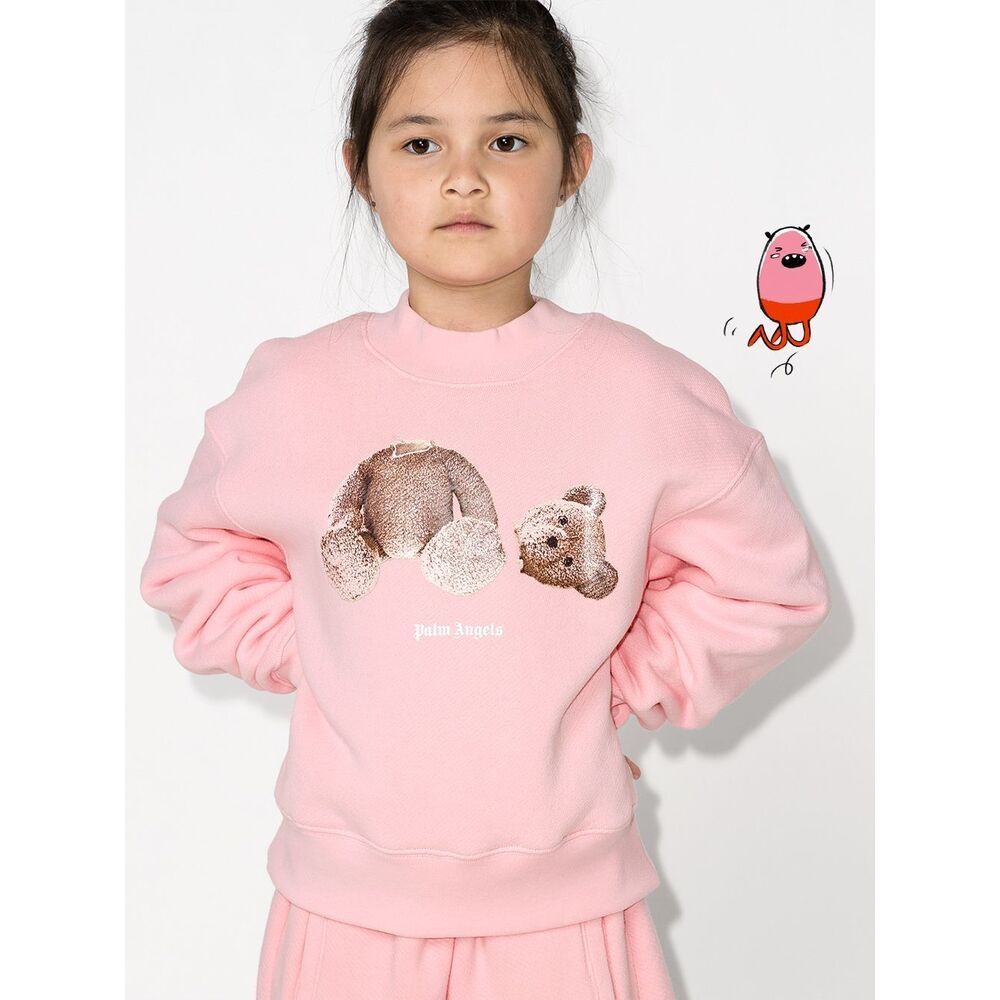 PALM ANGELS PALM ANGELS KIDS TEDDY BEAR PRINTED SWEATSHIRT