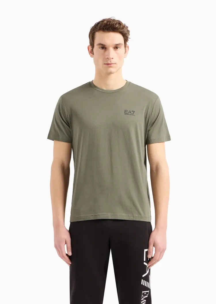 Ea7 Pima Cotton Core Identity T-shirt In Gray