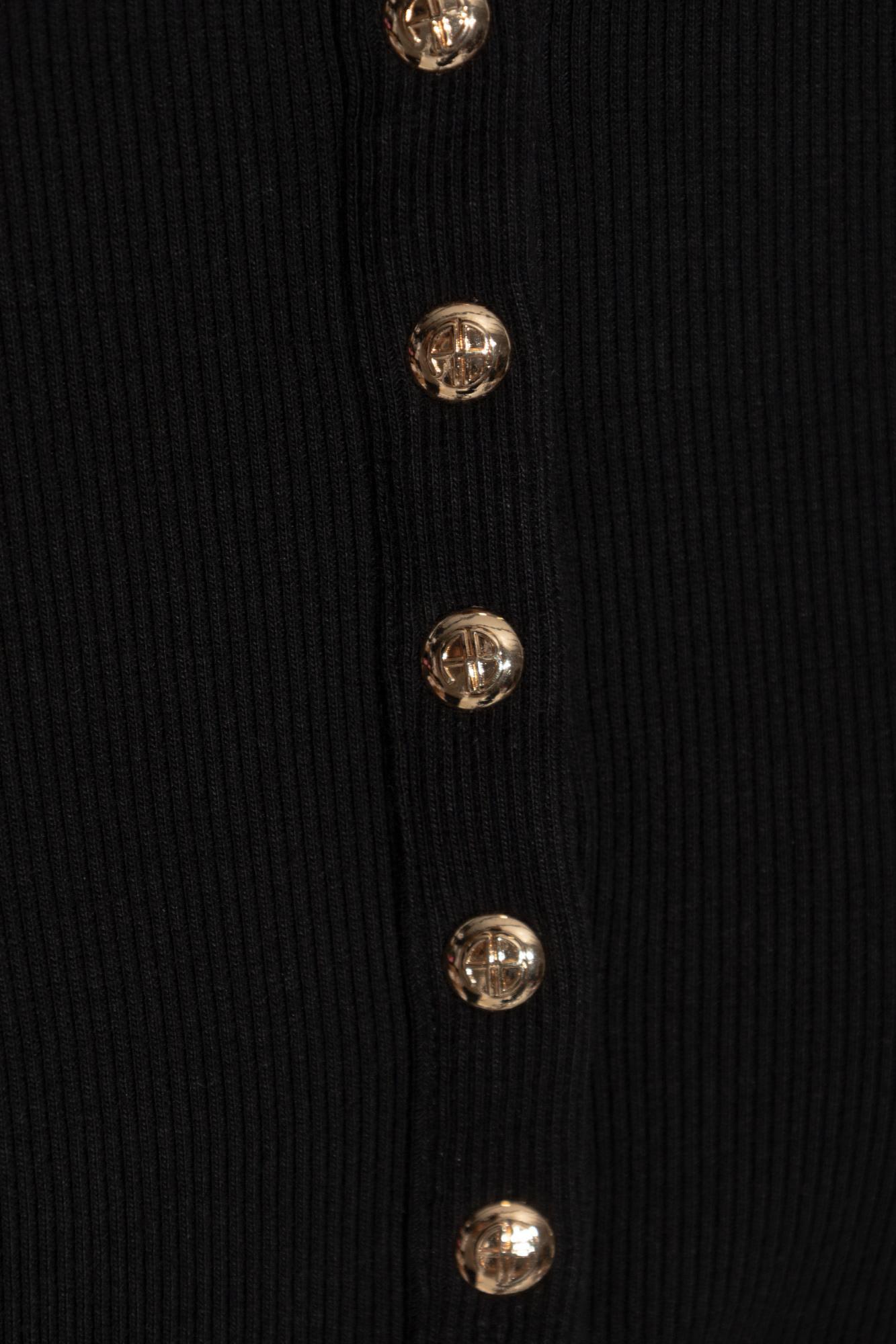 Anine Bing Alessia Long Sleeve Tee In Black In Black