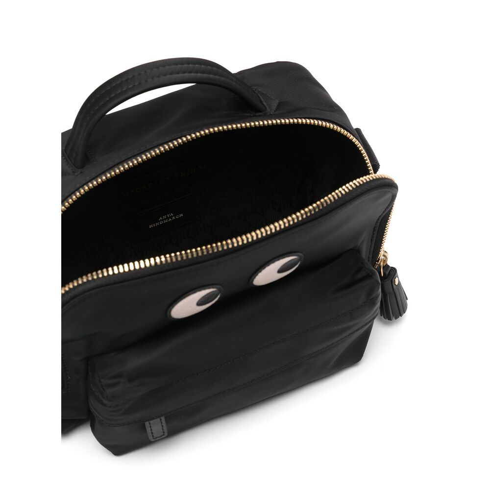 Anya Hindmarch Eyes Patch Zipped Shoulder Bag In Black