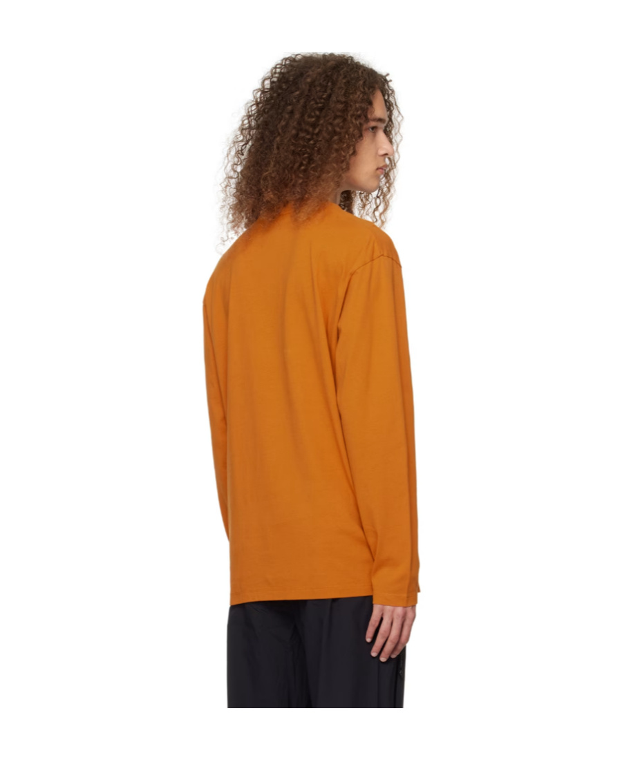 Moncler Orange Printed Long Sleeve T-shirt In Orange