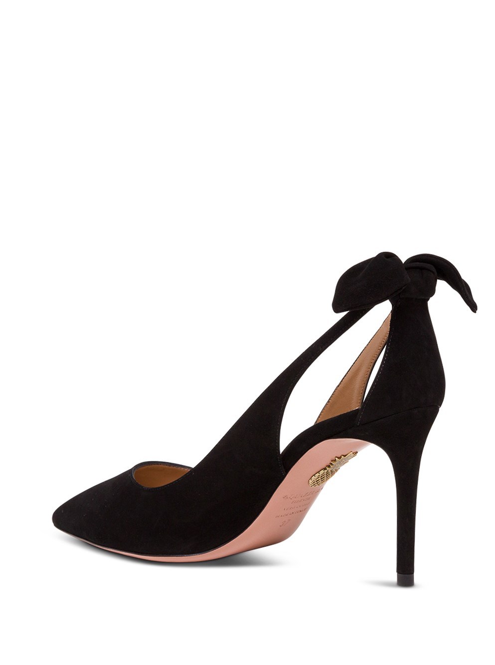 Aquazzura Bow Tie 105mm Leather Pumps In Black
