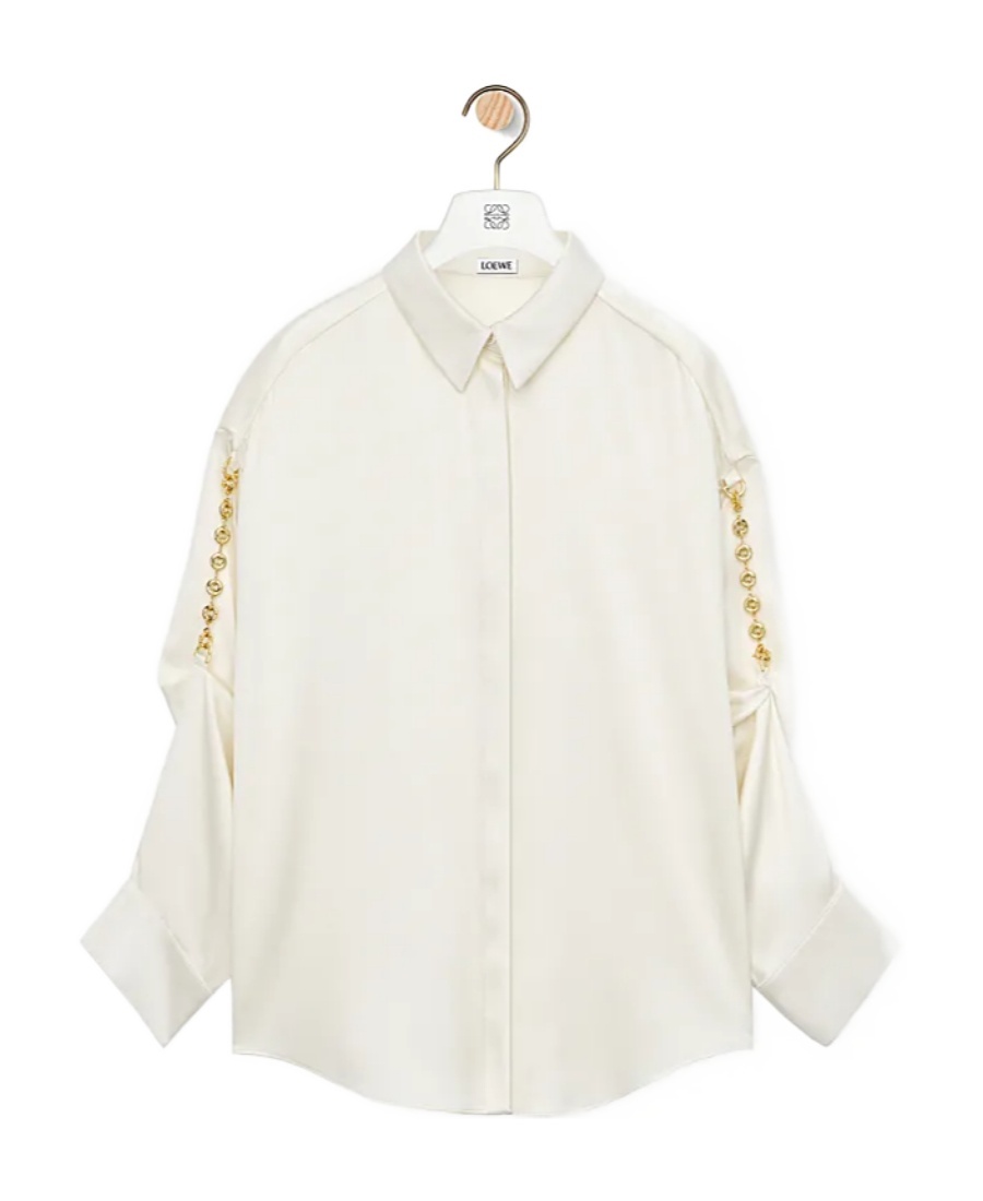 Loewe Chain Detailed Short-sleeve Shirt In White
