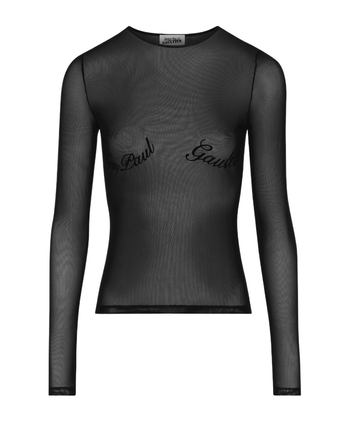 Shop Jean Paul Gaultier Flocked-logo T-shirt In Black