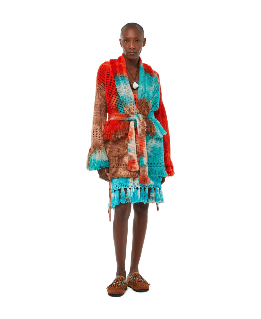 ALANUI ALANUI CALIFORNIA DREAMING TIE-DYED FRINGED CARDIGAN