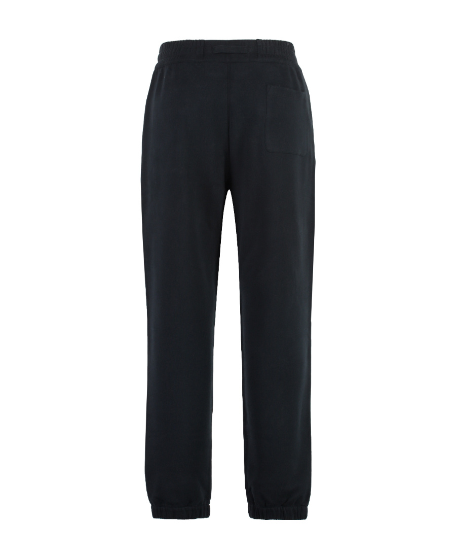 Zegna Cotton Track-pants With Elasticated Ankle Cuffs In Blue