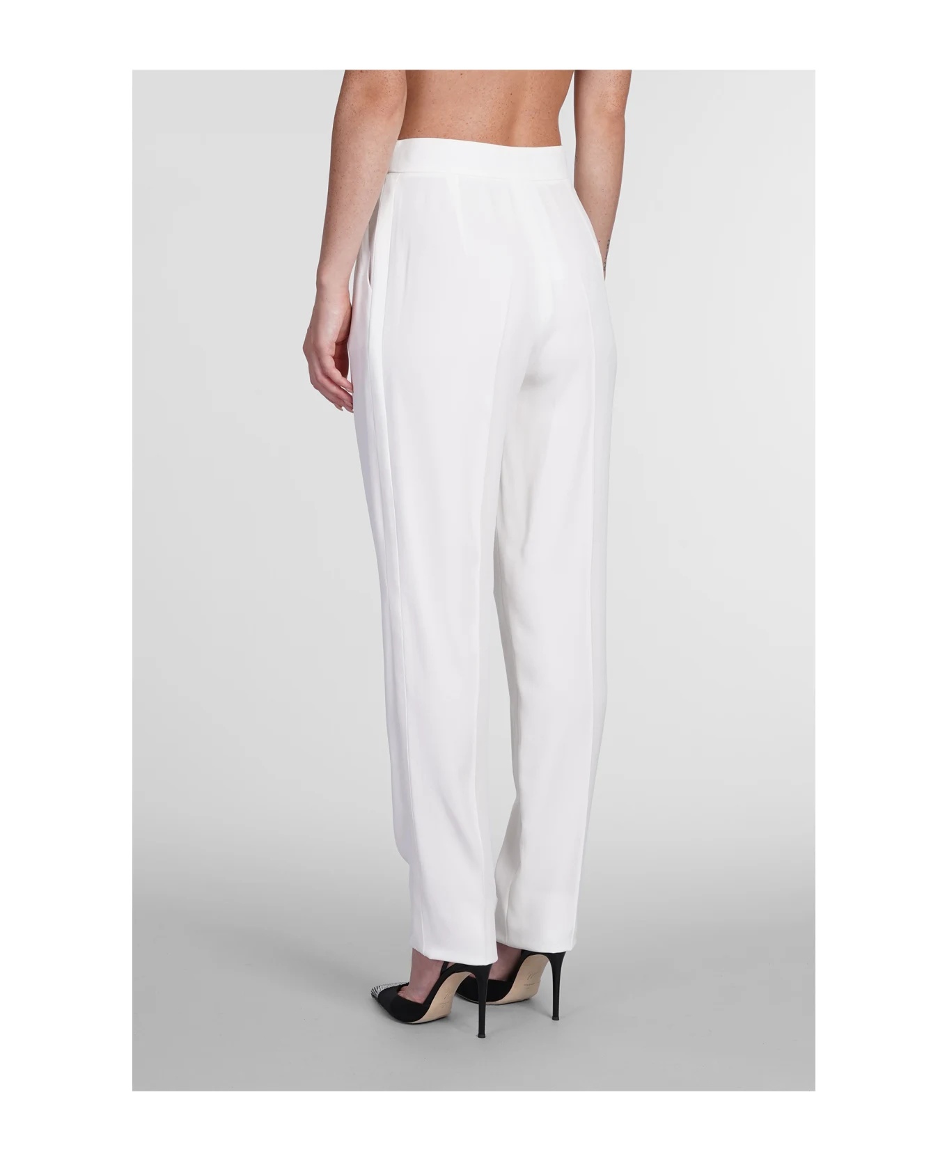 Shop Emporio Armani Darted Straight-leg Trousers In White