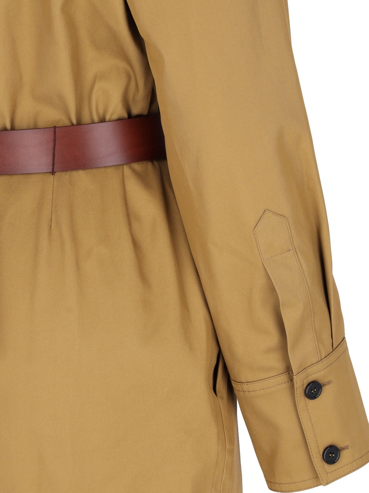 Saint Laurent Women's Cotton Twill Midi Dress In Brown