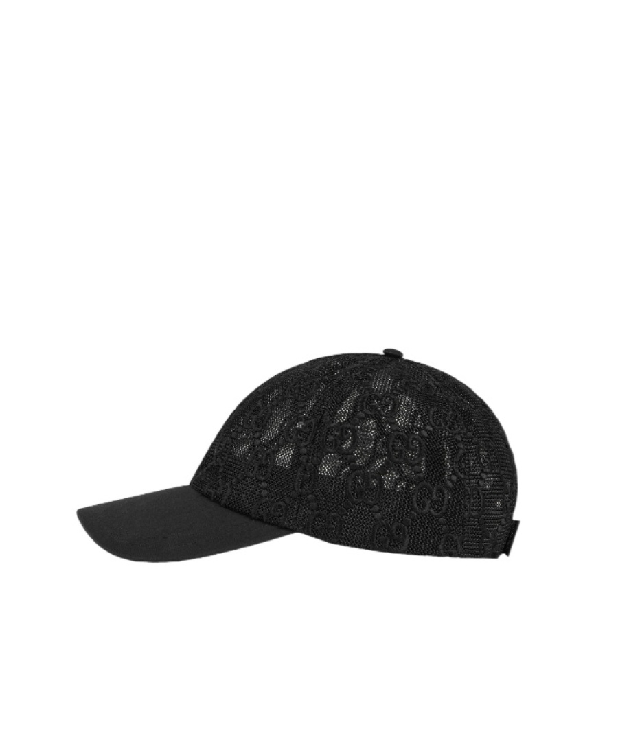 Gucci Tonal Gg Supreme Logo Net Cap In Black