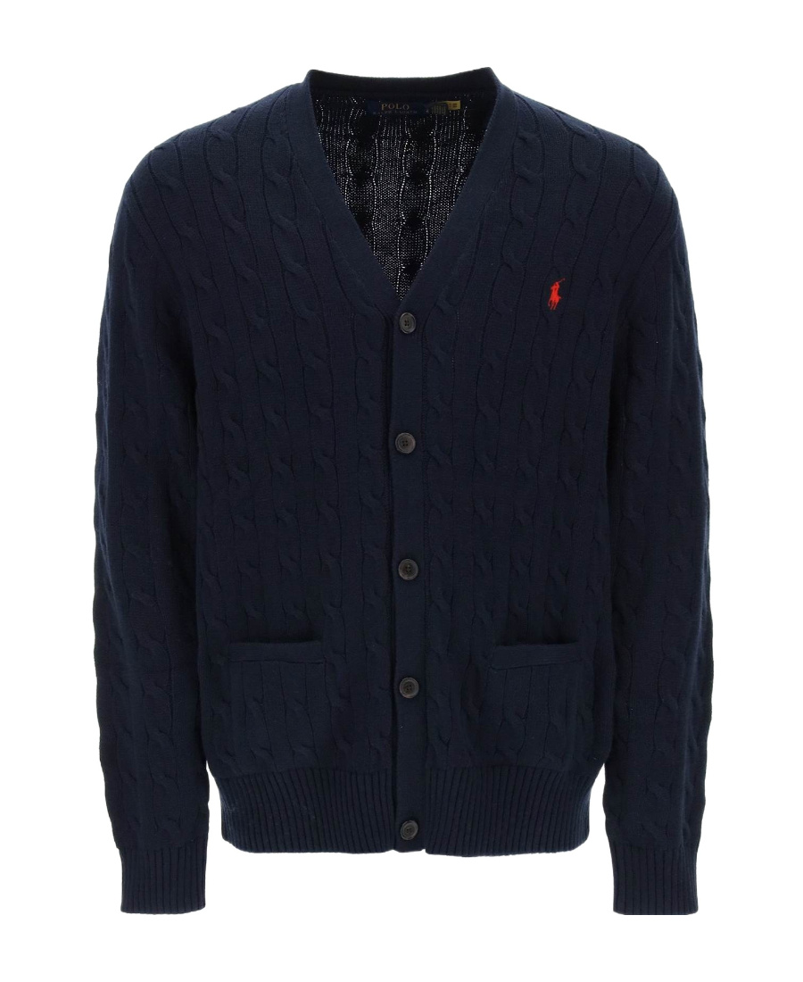 Polo Ralph Lauren V-neck Long-sleeved Cardigan In Blue