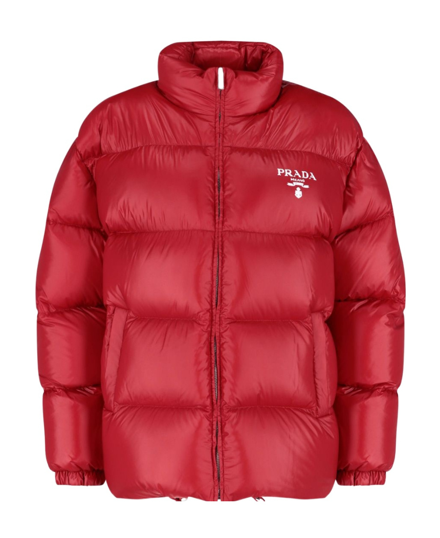 Prada Red Recycled Nylon Down Jacket In Red