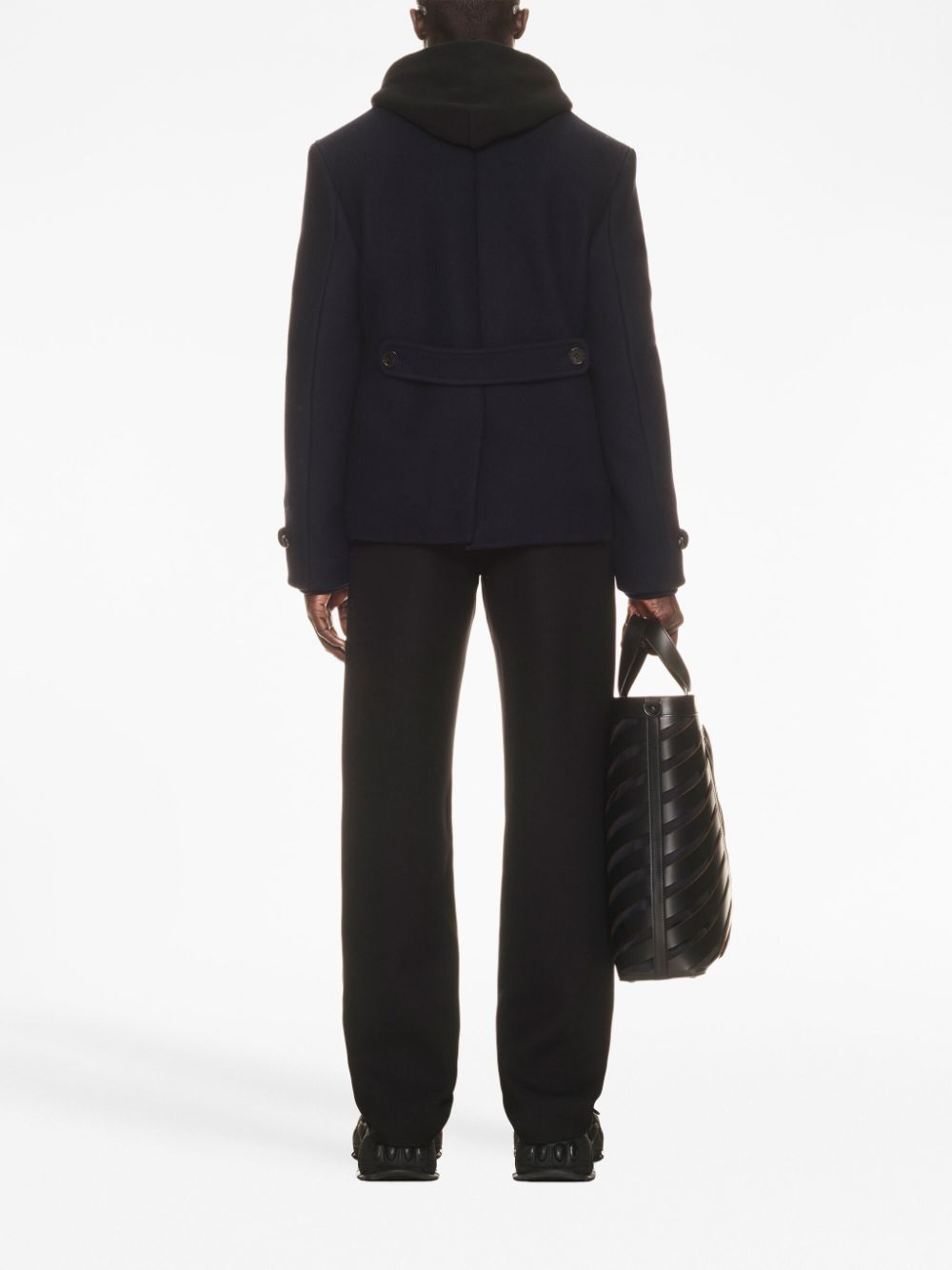 Off-white Double-breasted Peacoat In Black