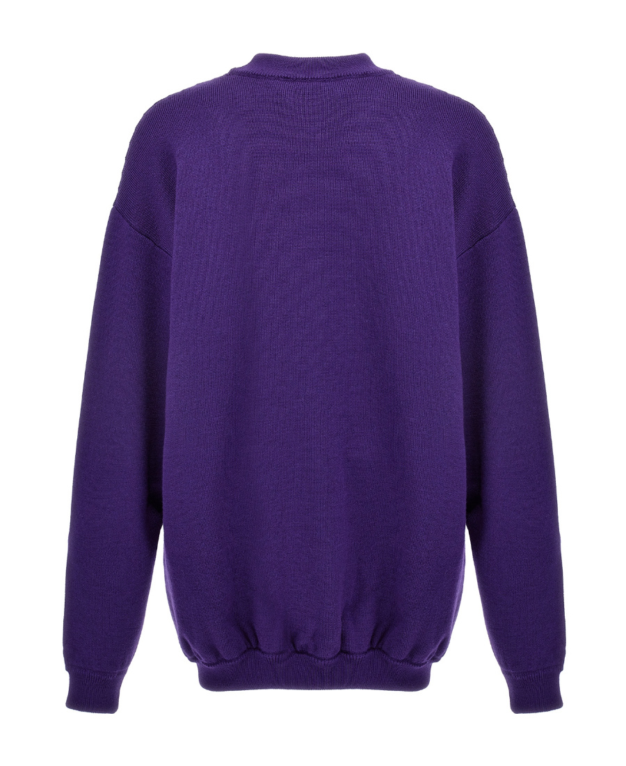 Shop Vetements Logo-appliqué Merino Jumper In Purple