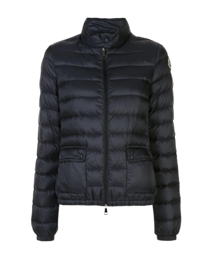 Moncler Dark Blue Stand-neck Down Jacket In Blue